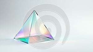 A crystal pyramid with a gradient of colors.