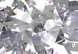 Crystal refractions background. 3d rendering texture close up