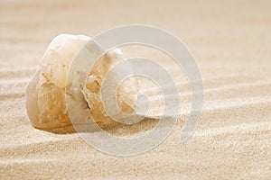 Crystal rock in sand dune , egypt, desert, sahara