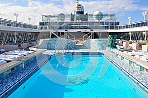 Crystal Serenity cruise ship open deck pool in Miami