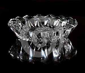 Crystal shiny glass ashtray