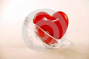 Crystal slipper and heart