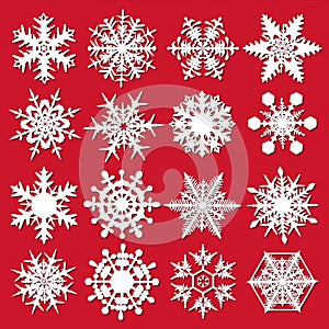 Crystal snowflakes - vector set for designers