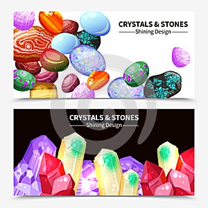 Crystal Stones And Rocks Banners