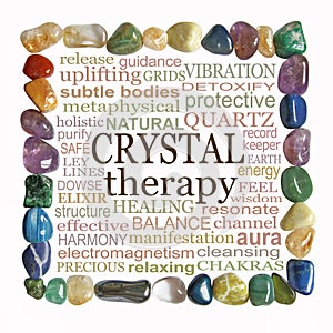 Crystal therapy word cloud wall art