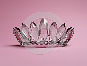 Crystal Tiara on Pink Background