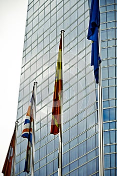 Crystal Tower, skyscraper of Madrid, placed in financial zone ,four modern skyscrapers (Cuatro Torres), Spain