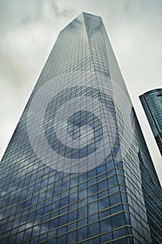 Crystal Tower, skyscraper of Madrid, placed in financial zone ,four modern skyscrapers (Cuatro Torres), Spain