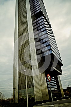 Crystal Tower, skyscraper of Madrid, placed in financial zone ,four modern skyscrapers (Cuatro Torres), Spain