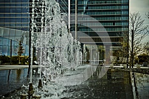 Crystal Tower, skyscraper of Madrid, placed in financial zone ,four modern skyscrapers (Cuatro Torres), Spain