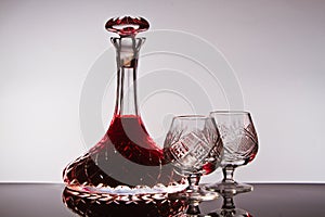 Crystal wine decanter photo