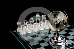Crystal world chess globe