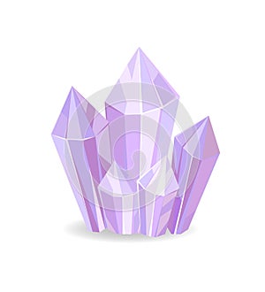 Crystalic Stone Purple Color Vector Illustration