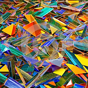 Crystaline Chaos: An abstract representation of chaos, created with sharp crystaline shapes and bold colors2, Generative AI