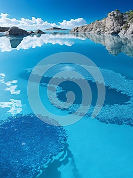 Crystaline Pools of Nirvana Serene azure .