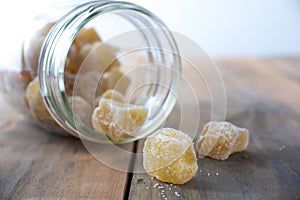 Crystalized ginger sweet spicy snack