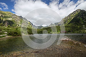 Crystalline lake among the mountain peak