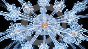 Crystalline Neural Network: Abstract Microscopic Visualization of Interconnected Nodes