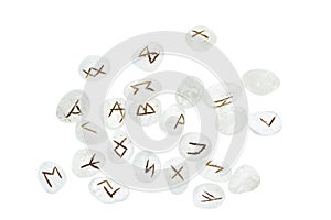 Crystalline runes isolated on a white background