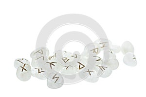 Crystalline runes isolated on a white background