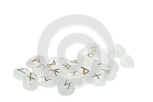 Crystalline runes isolated on a white background