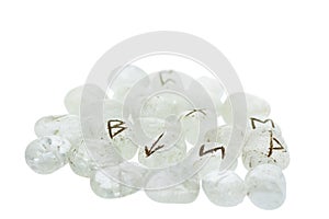 Crystalline runes isolated on a white background