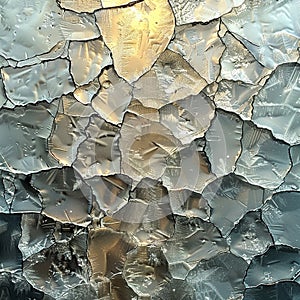 Crystalline structure of frost on glass