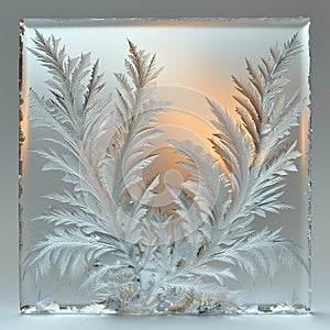 Crystalline structure of frost on glass