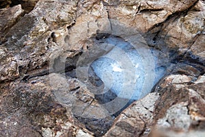 crystallization of salt caused by sea waves and crystallization on the rocks