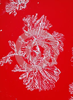 Crystallized sugar on red