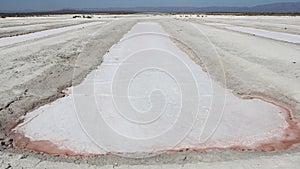 Crystallizing ponds at salt farming in a coastal desert, BCS, Mexico