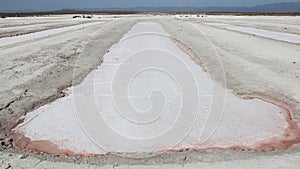 Crystallizing ponds at salt farming in a coastal desert, BCS, Mexico photo