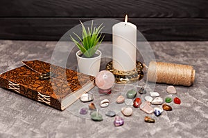 The crystals are arranged in a sacred meditation mandala.