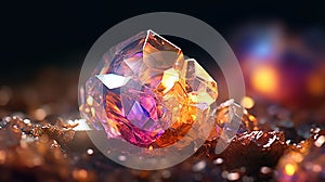 Crystals with druze. Generative AI. Illustration for banner, poster, cover, brochure or presentation