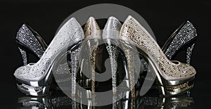 Crystals encrusted heel shoes collection photo