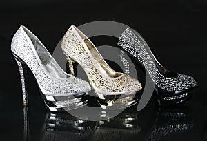 Crystals encrusted shoes collection photo