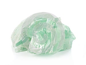 Crystals of the mineral isolated on white