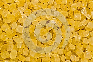 Crystals of organic sugar,  aka demerara sugar, in detail