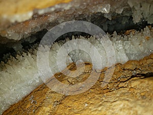 Crystals in the phosphate mine in Aruba