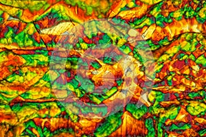 Potassium ferricyanide under the microscope and in polarized light.
