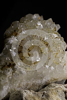 Crystals of rhinestone on black background