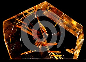 Crystals of rutile included in a quartz crystal