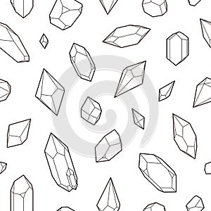 Crystals, seamless pattern