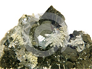 Crystals of a sfalerit and quartz