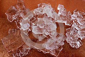 The crystals of sodium chloride cubic structure.