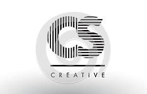CS C S Black and White Lines Letter Logo Design.