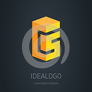 CS initial logo. C and 5 - Vector design element or 3d icon. C a