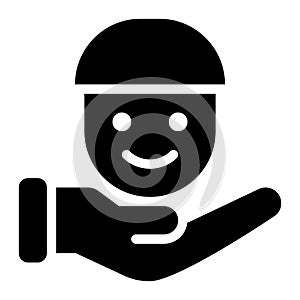 Customer Support, Customer Service, Customer Care Glyph Solid Icon