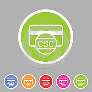 CSC card security code credit icon flat web sign symbol logo label