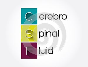 CSF - cerebrospinal fluid acronym, concept background